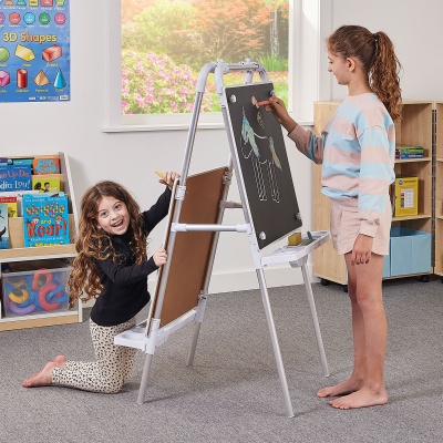 2 Sided Children's Easel + 2 Magnetic Chalkboards