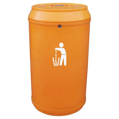 Drinks Can Litter Bin With Push Top Lid