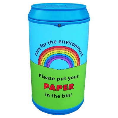 Drinks Can Recycling Bin with Rainbow Graphics