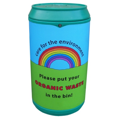 Drinks Can Recycling Bin with Rainbow Graphics