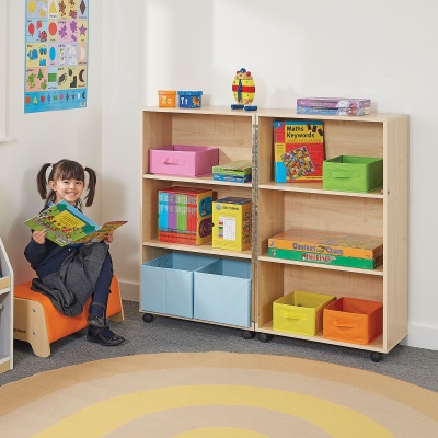 Maple Mobile Fold Away Bookcase