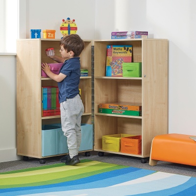 Maple Mobile Fold Away Bookcase