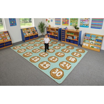 Number Logs Learning Rug