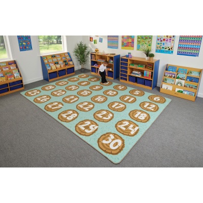 Number Logs Learning Rug