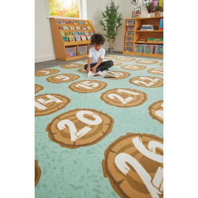 Number Logs Learning Rug