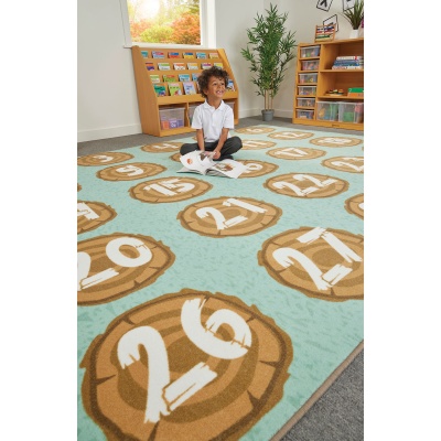 Number Logs Learning Rug