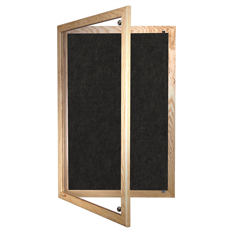 Wooden Lockable Polycolour FR School Noticeboard