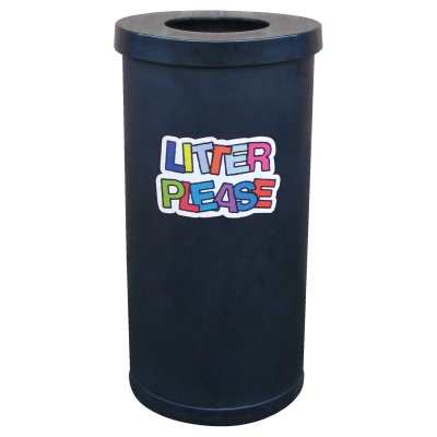 Popular Single Bin with Litter Please Wording 70L