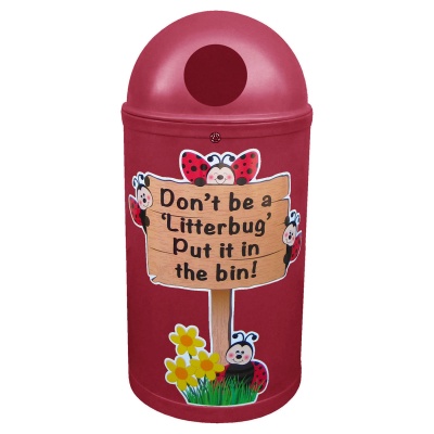 Slimline Classic Micro Litter Bin with Litterbugs 42 Litre