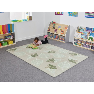 Abstract Leaf Classroom Rug