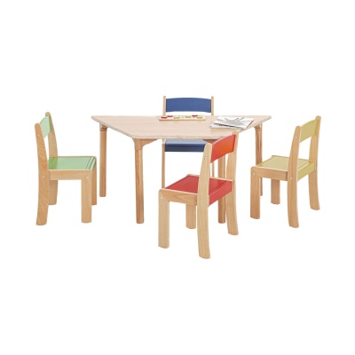 Children's Beechwood Trapezoid Table