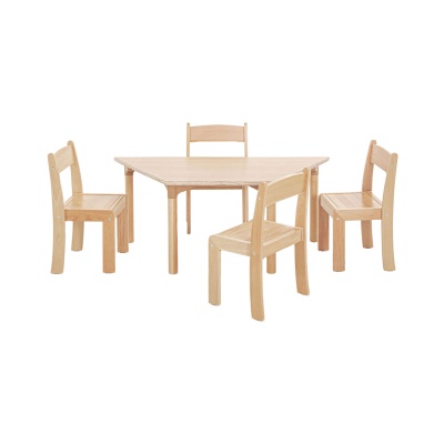 Children's Beechwood Trapezoid Table