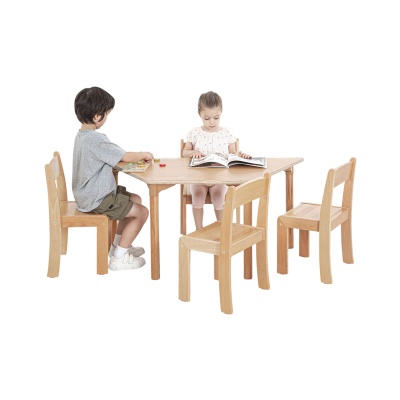 Children's Beechwood Trapezoid Table