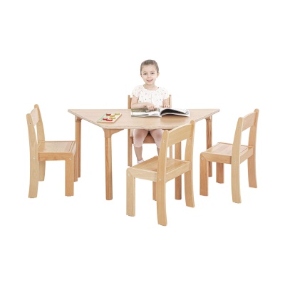 Children's Beechwood Trapezoid Table