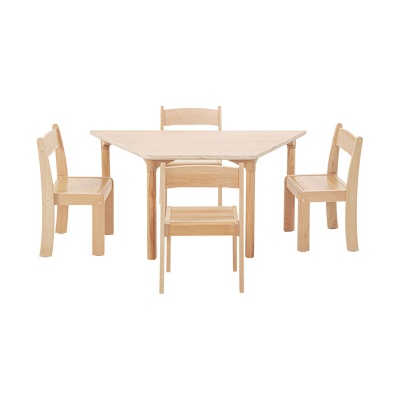 Children's Beechwood Trapezoid Table