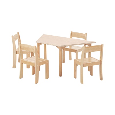 Children's Beechwood Trapezoid Table