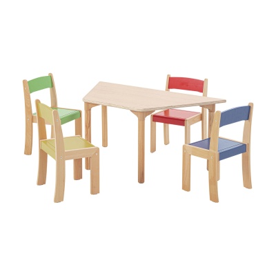 Children's Beechwood Trapezoid Table