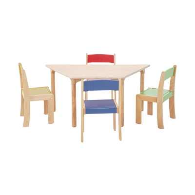 Children's Beechwood Trapezoid Table