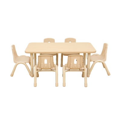 Elegant Height Adjustable Rectangle Table & 6 Chairs