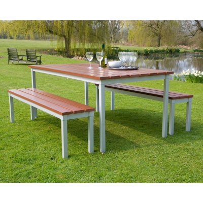 Enviro Outdoor Rectangular Table & Bench Set