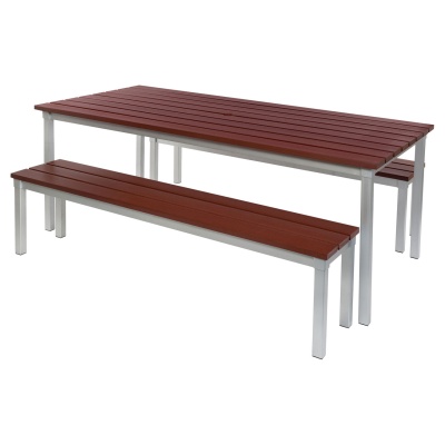 Enviro Outdoor Rectangular Table & Bench Set
