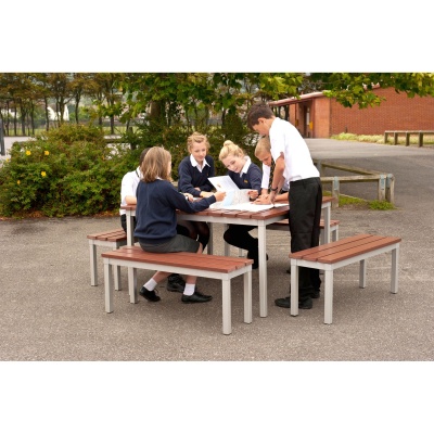 Enviro Outdoor Square Table & Bench Set