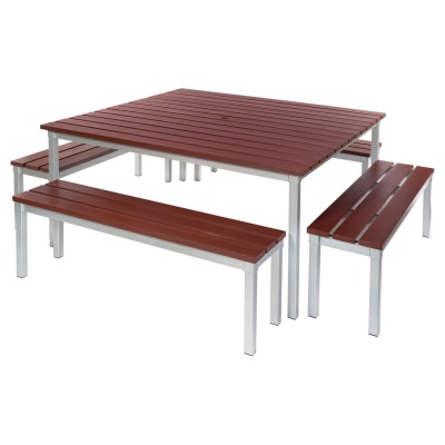 Enviro Outdoor Square Table & Bench Set