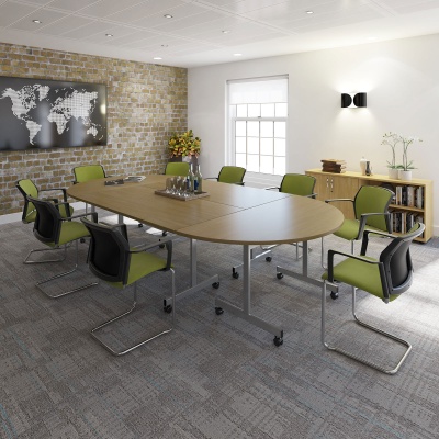 Semi Circular Fliptop Meeting Table