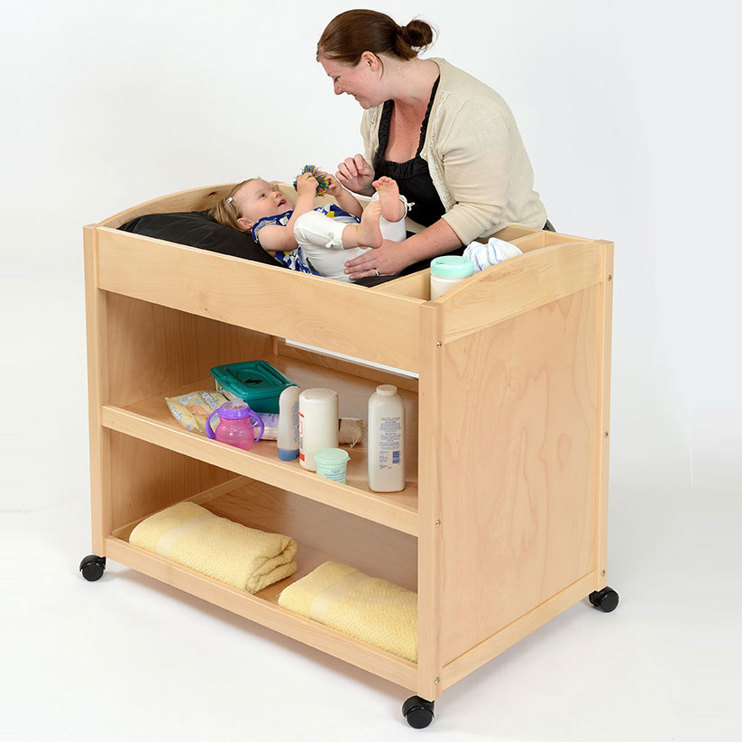 wood baby changing unit