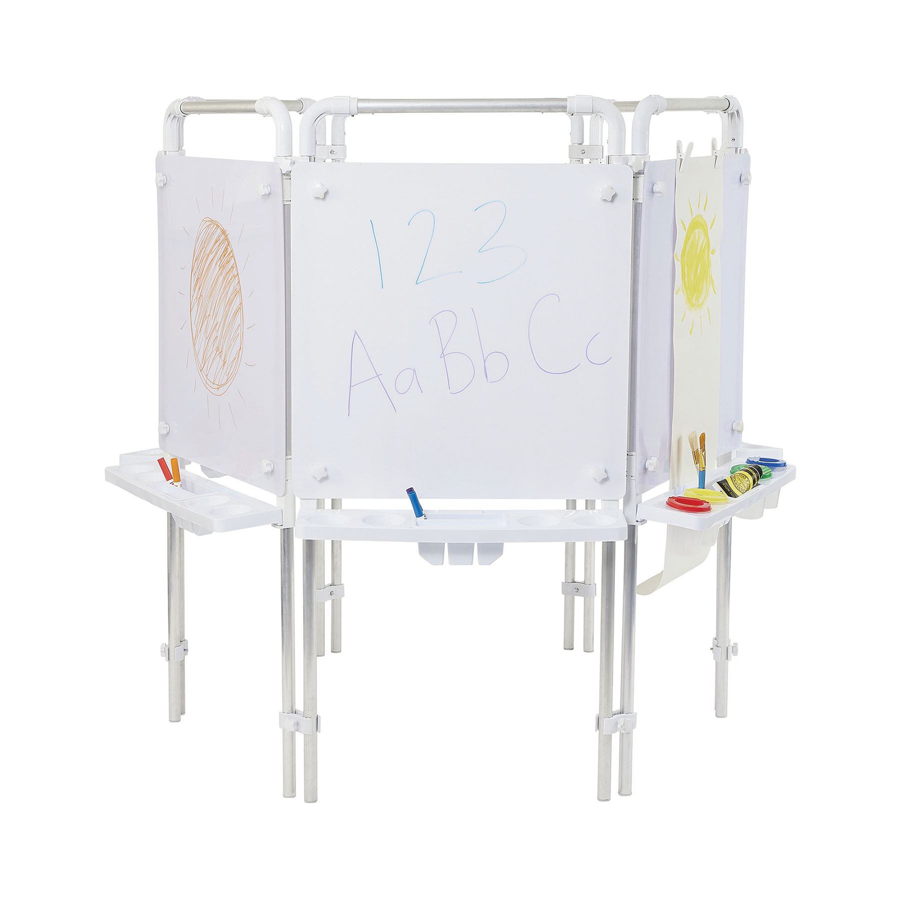 6 Sided Children's Easel + 6 Dry Wipe Boards