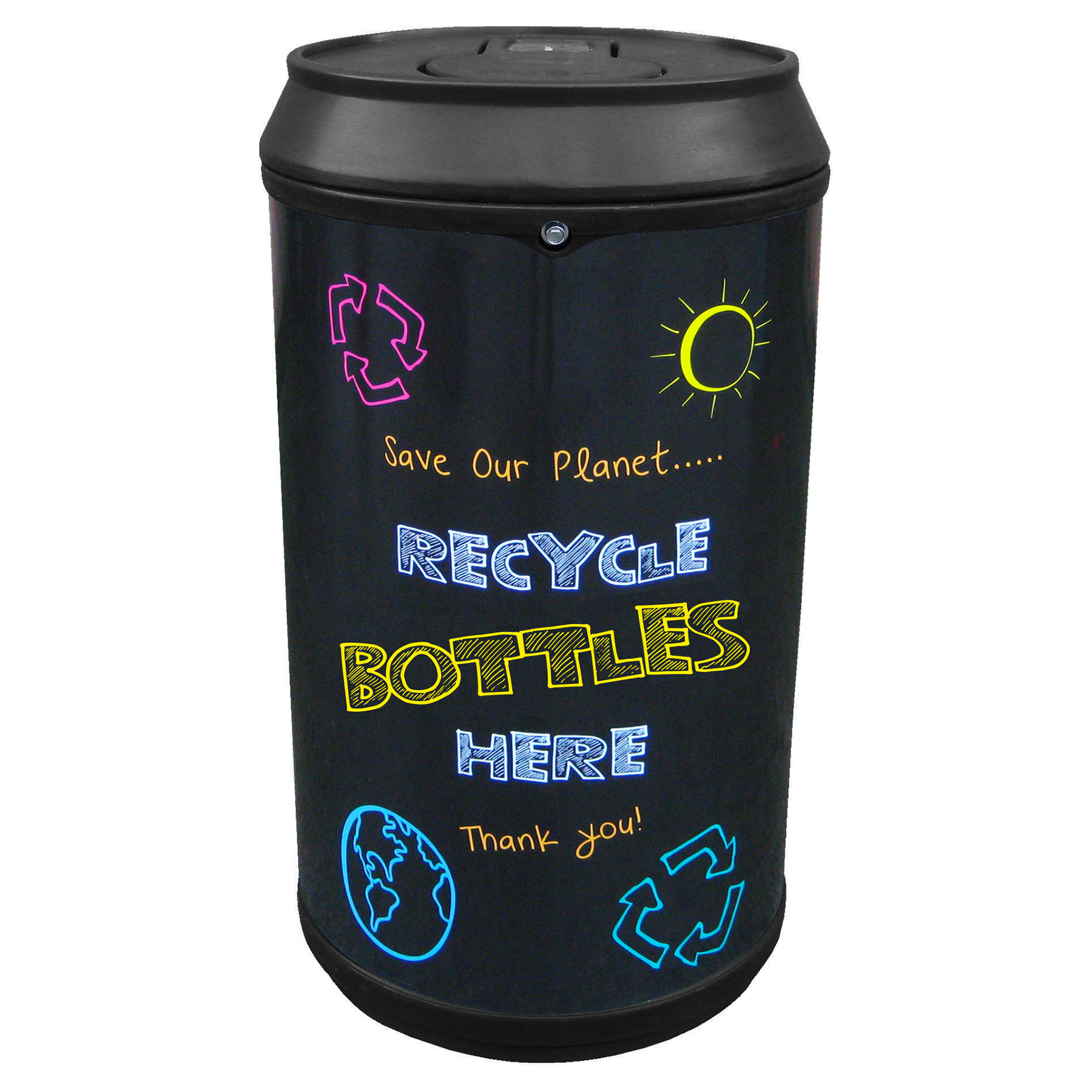 Drinks Can Recycling Bin With Push Top Lid