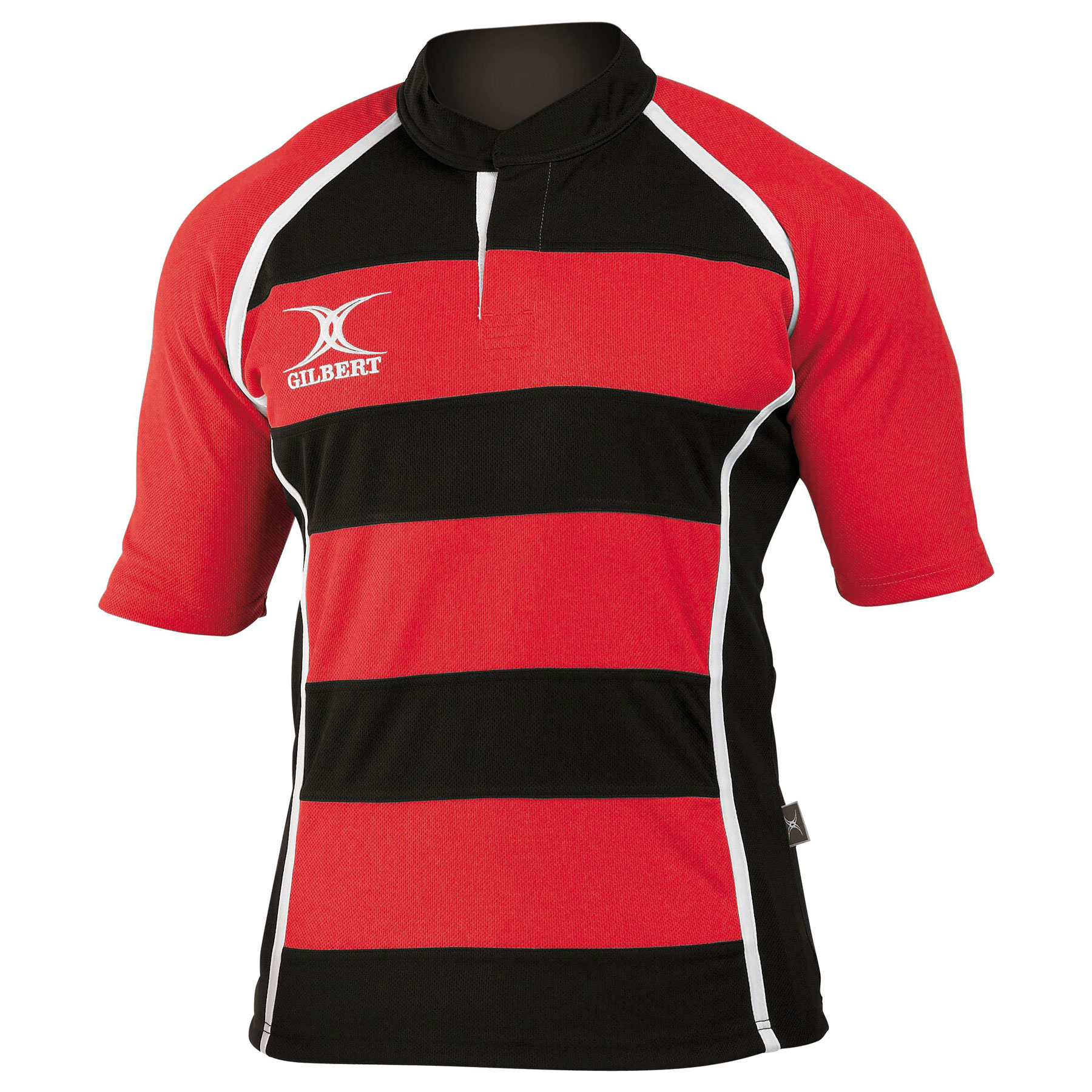 Gilbert Xact Rugby Match Shirt Hooped Red/Black