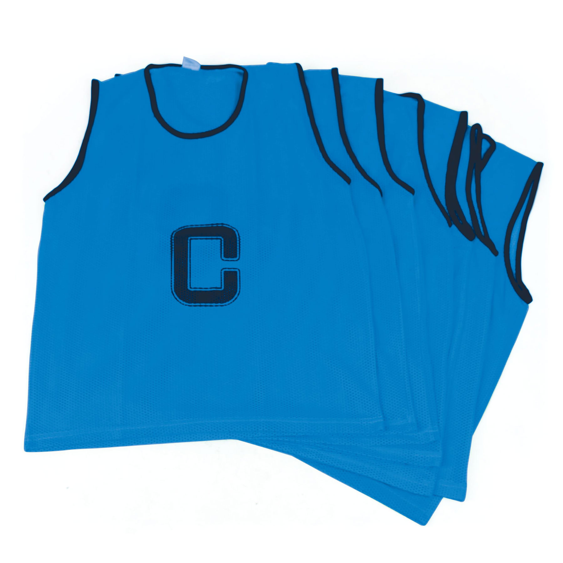 Mesh Netball Bib Set - Blue, Set Of 7