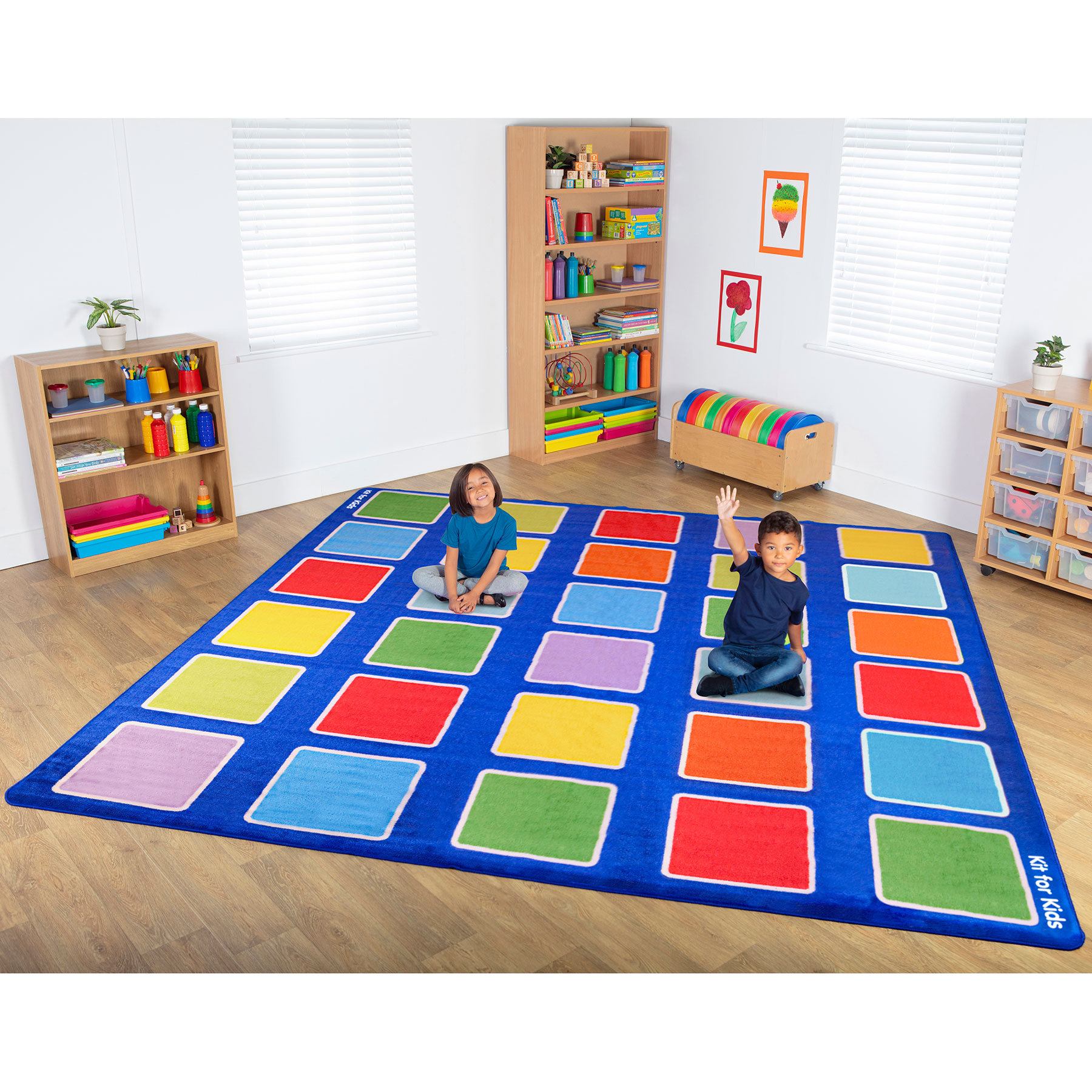 Rainbow™ Squares Large Placement Carpet