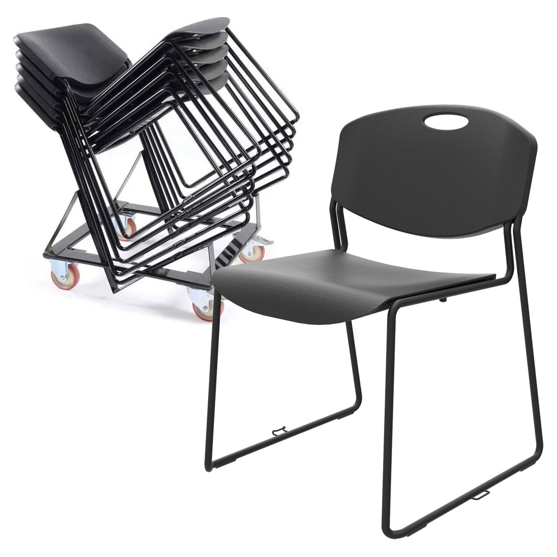 Novara Stacking & Linking Chair + Trolley Bundle