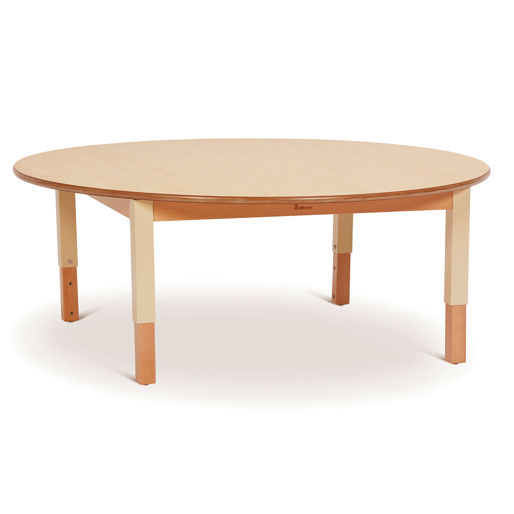 Beech Wood Round Classroom Table - Height Adjustable