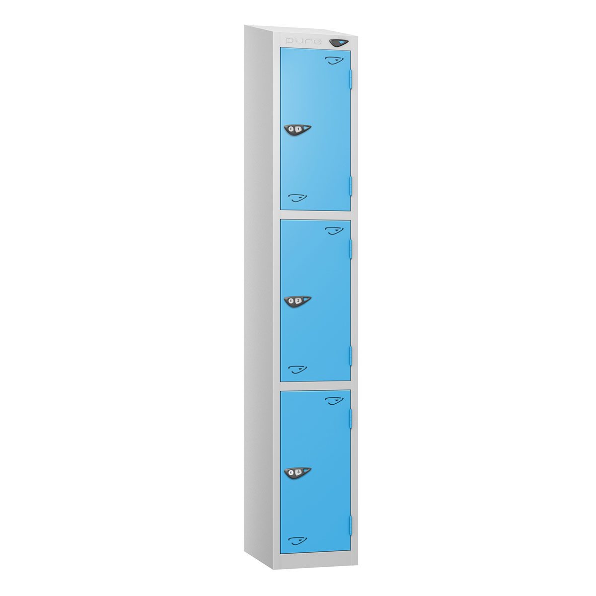 Pure 3-Door Locker - Sloping Top