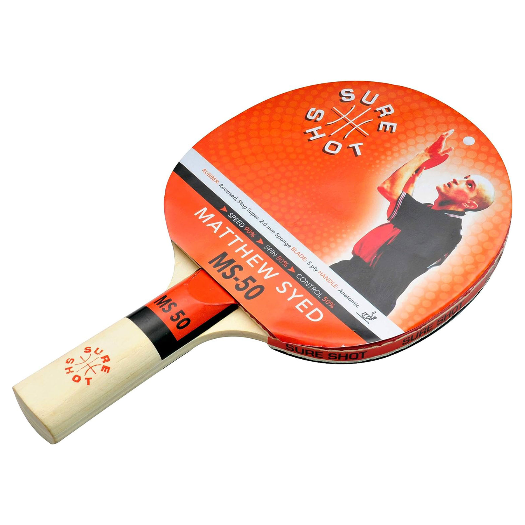 Sure Shot Matthew Syed 50 Table Tennis Bat