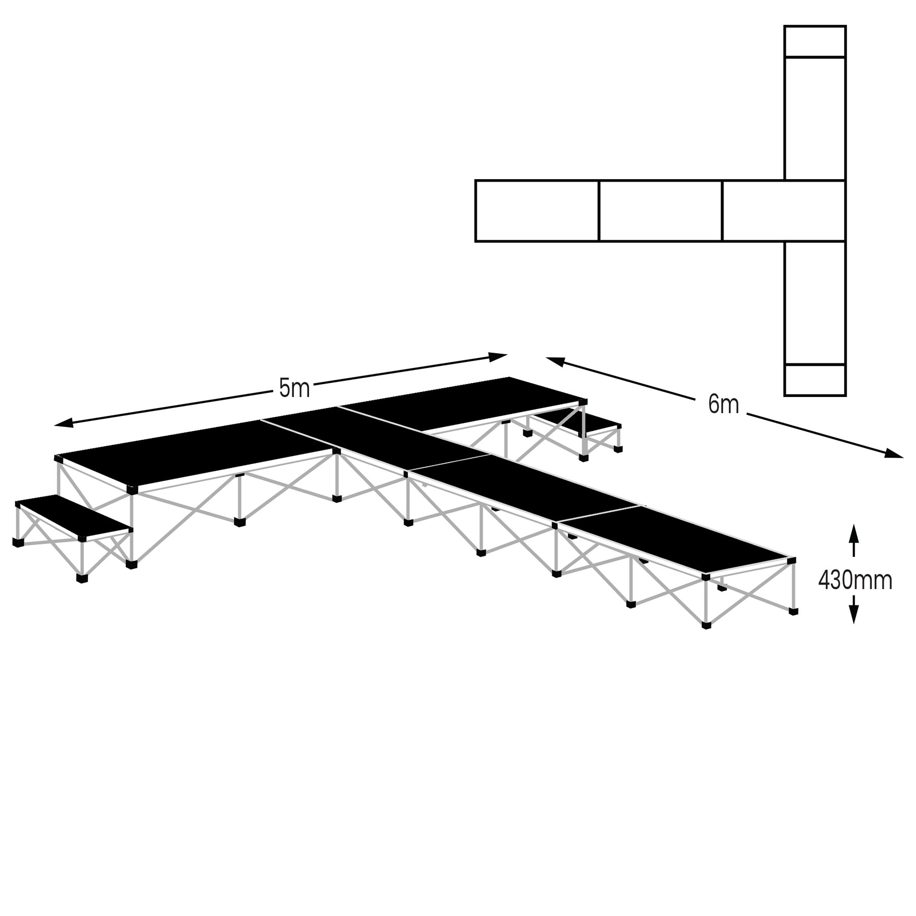 Gopak Ultralight T Shape Catwalk Stage Package Vinyl