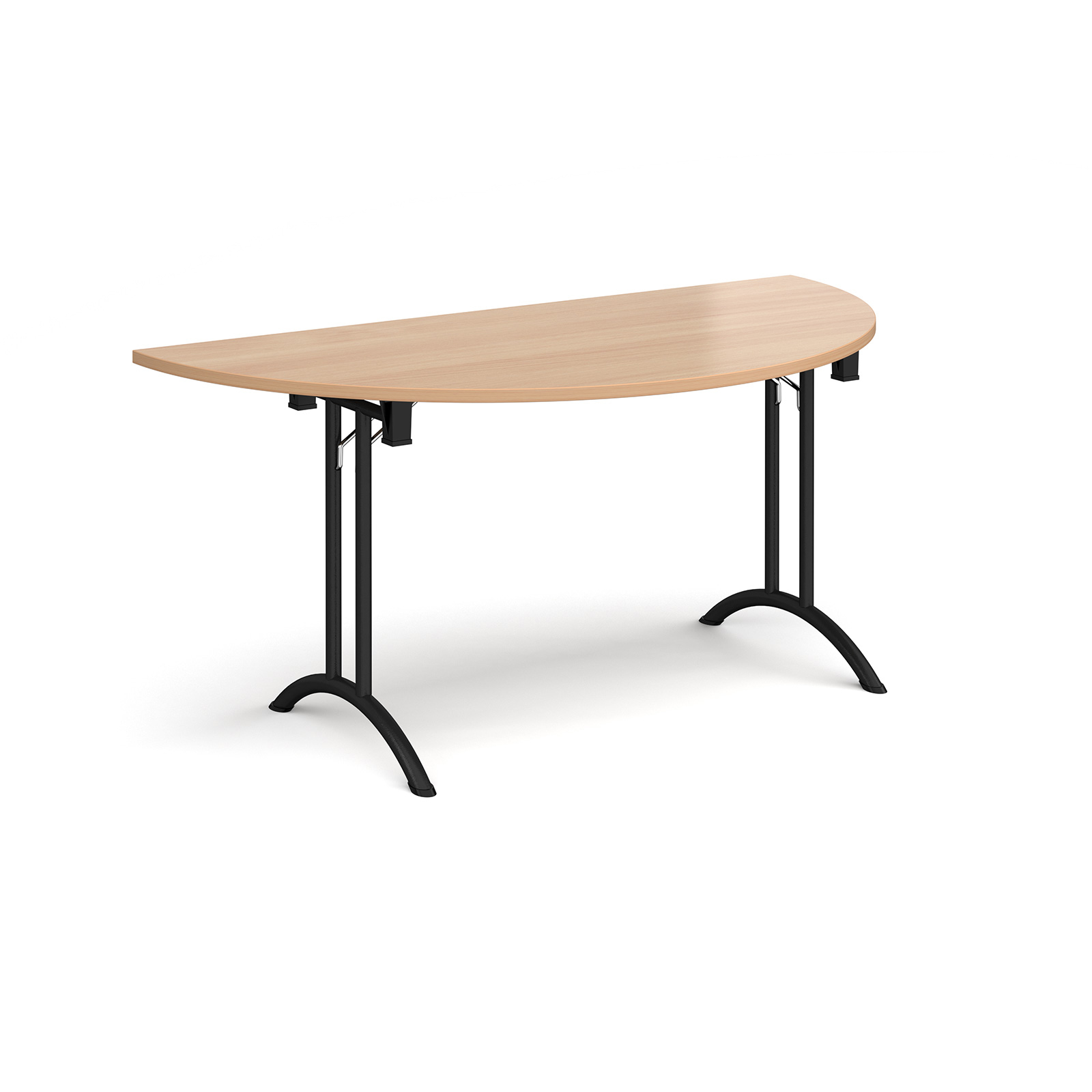 Semi Circular Folding Leg Table with Curved Foot Rails