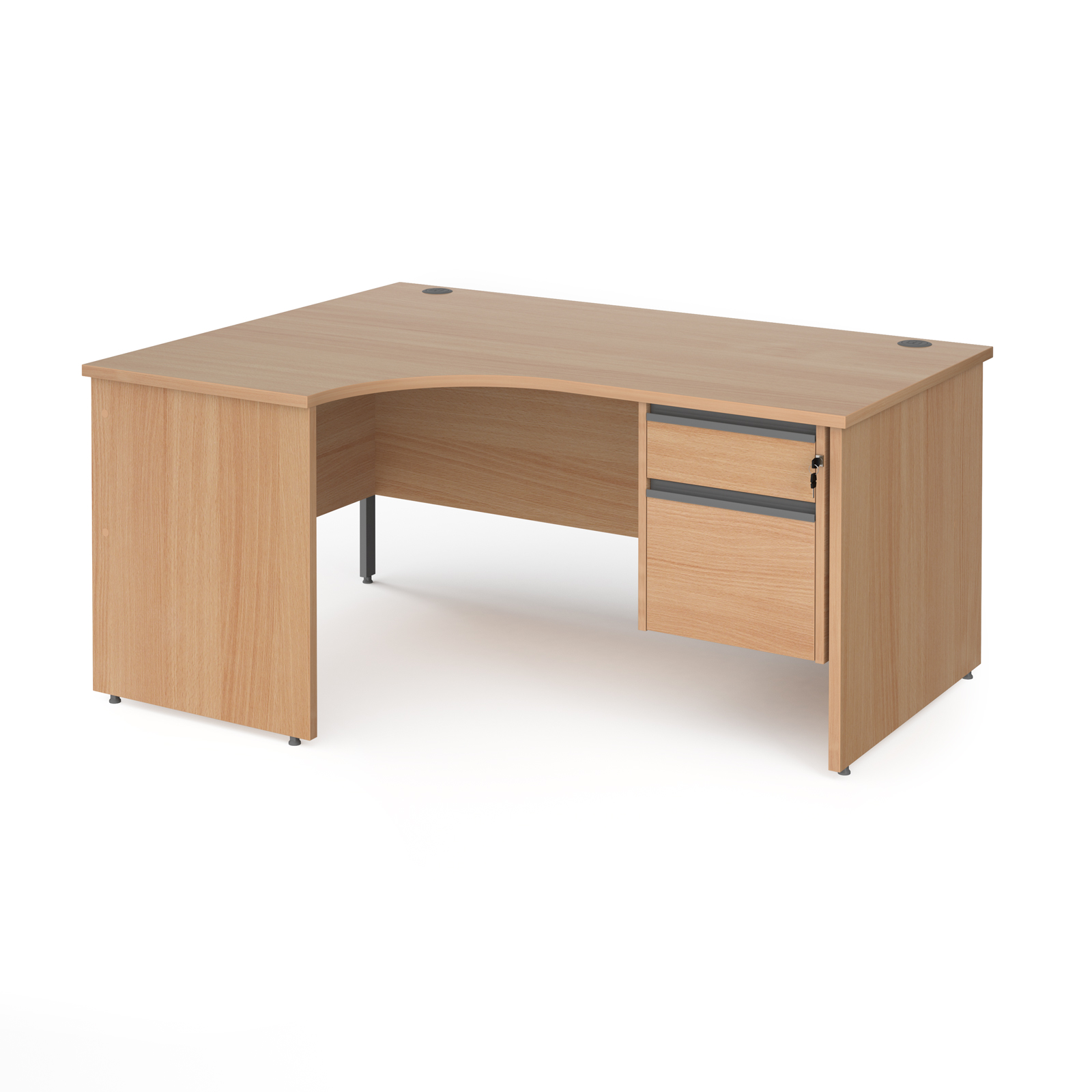 Contract 25 Panel Leg Left Hand Ergonomic Desk with 2 Drawer Pedestal