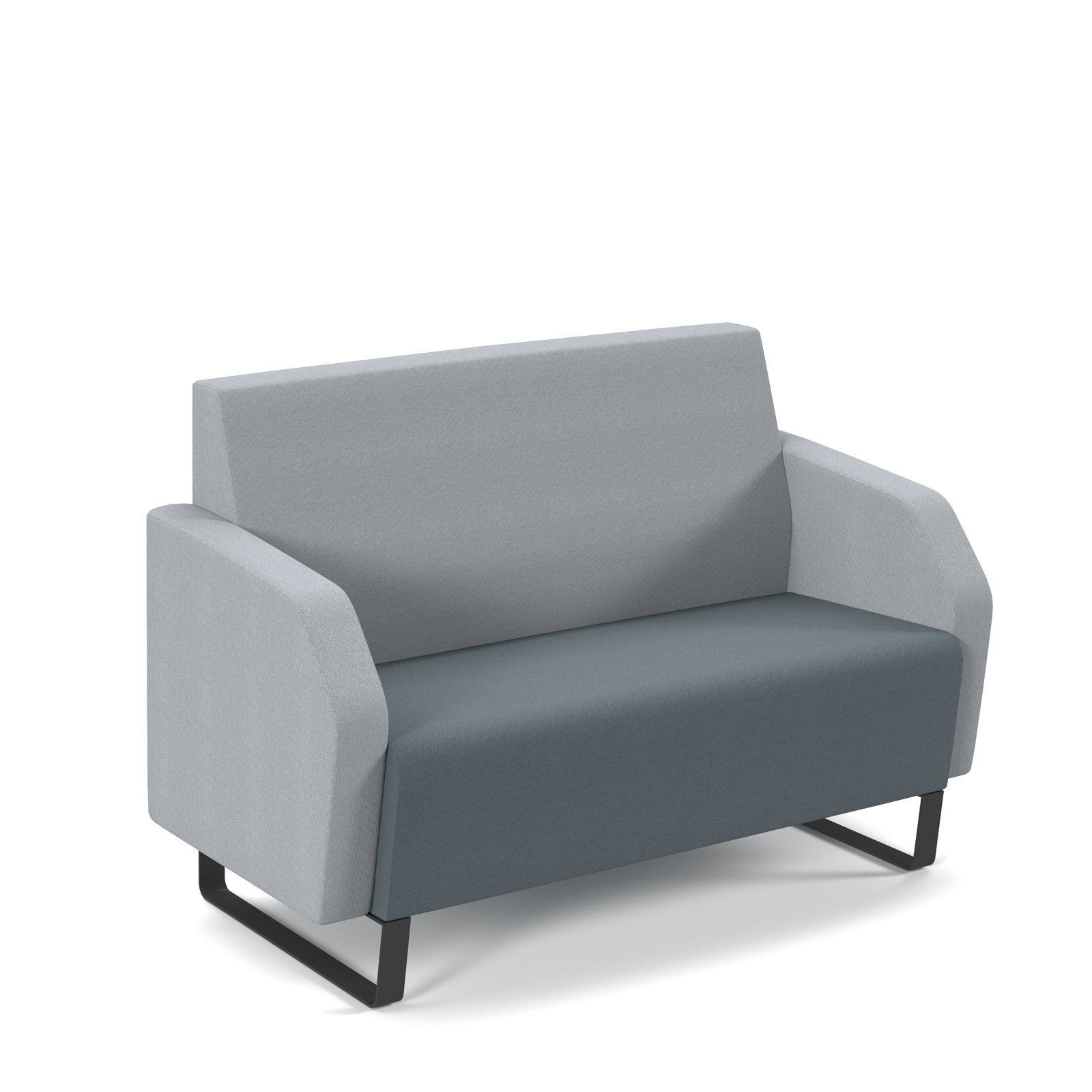 Encore Low Back 2 Seater Sofa 1200mm Wide with Black Sled Frame