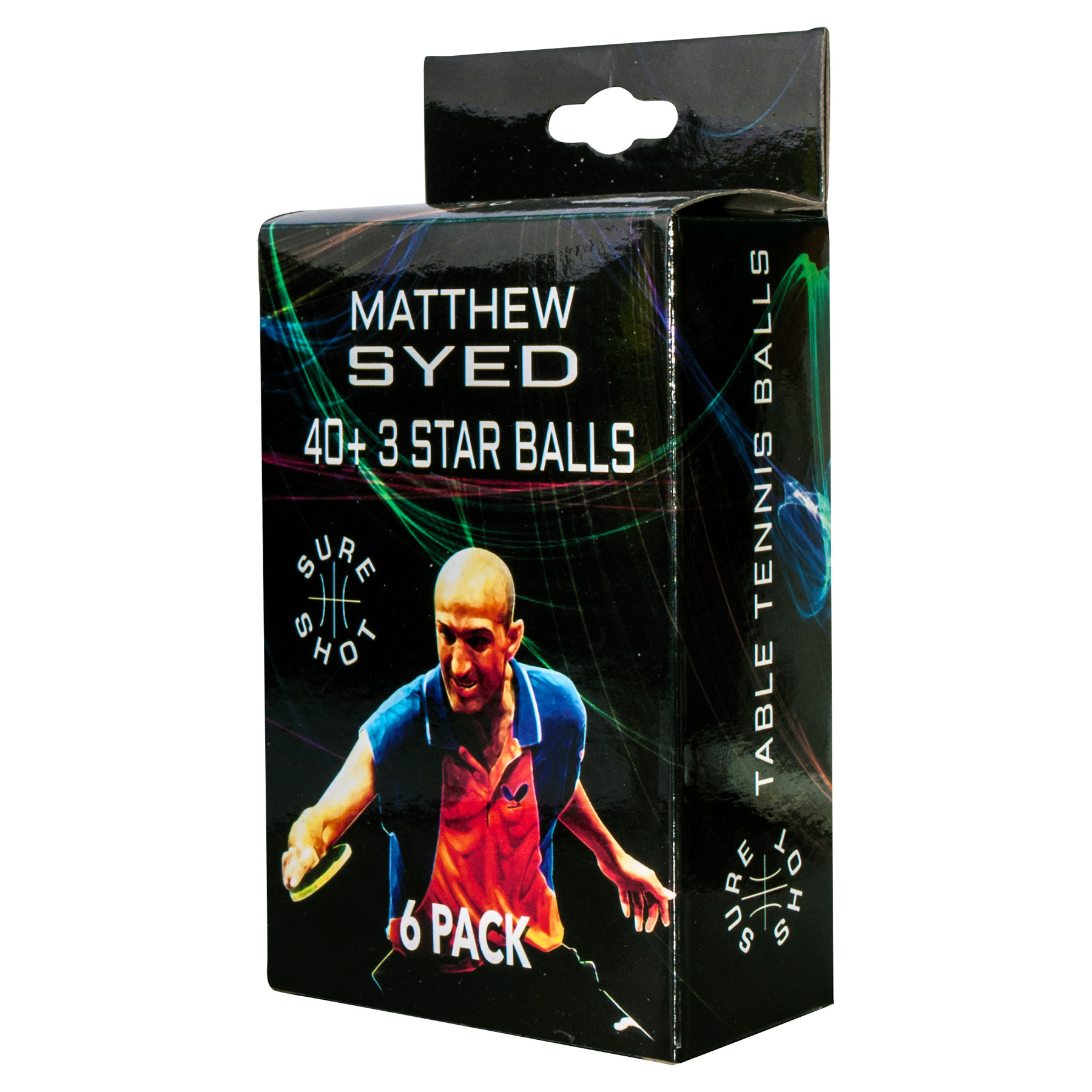 Matthew Syed 3 Star Table Tennis Balls White (Pack of 6)