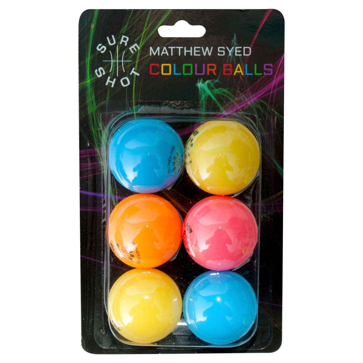 Matthew Syed Coloured Table Tennis Balls (Pack of 6)