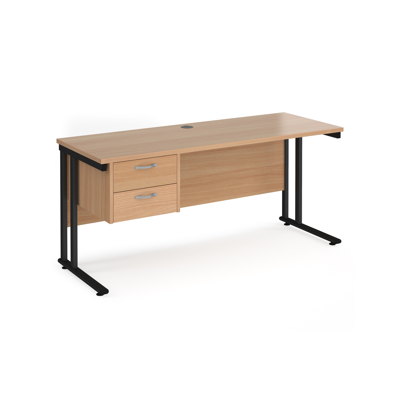 Maestro 25 Cantilever Leg Straight Desk with 2 Drawer Pedestal 600mm Deep