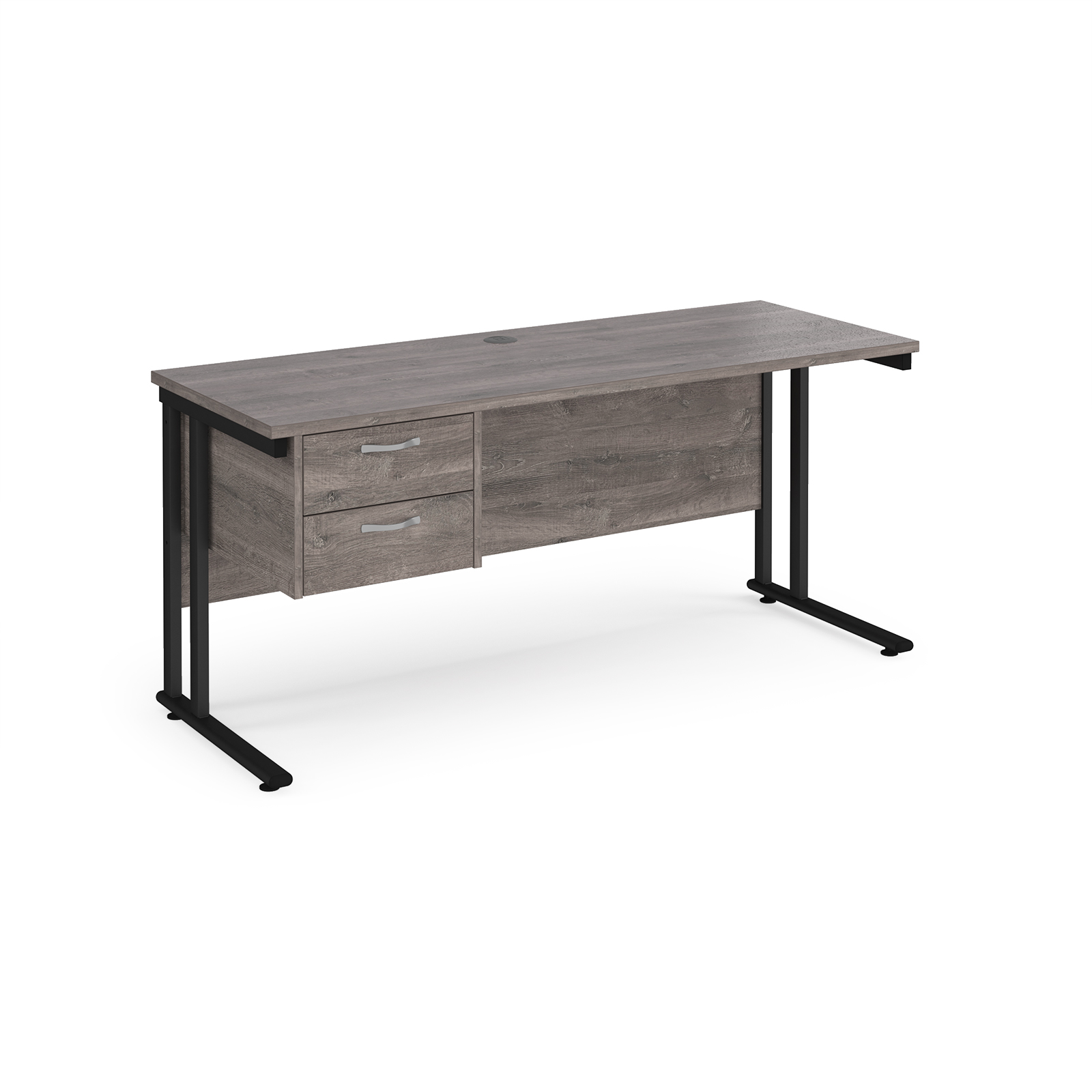 Maestro 25 Cantilever Leg Straight Desk with 2 Drawer Pedestal 600mm Deep