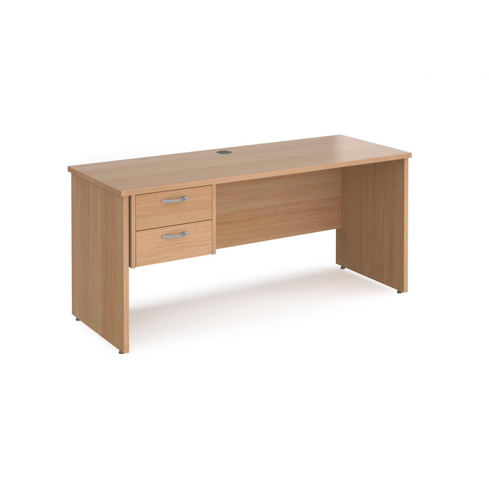 Maestro 25 Straight Desk with 2 Drawer Pedestal & Panel End Leg 600mm Deep