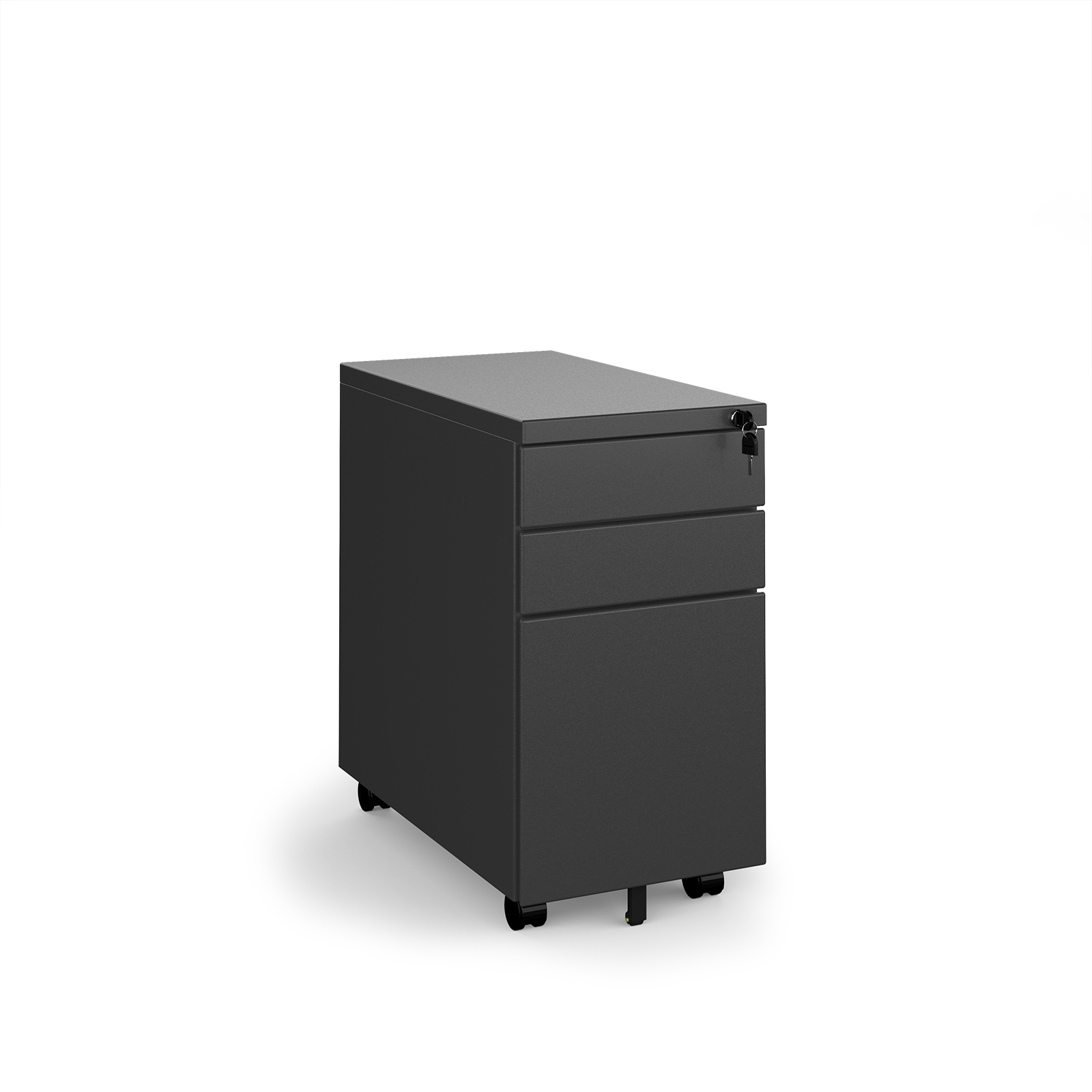 Steel 3 Drawer Narrow Mobile Pedestal