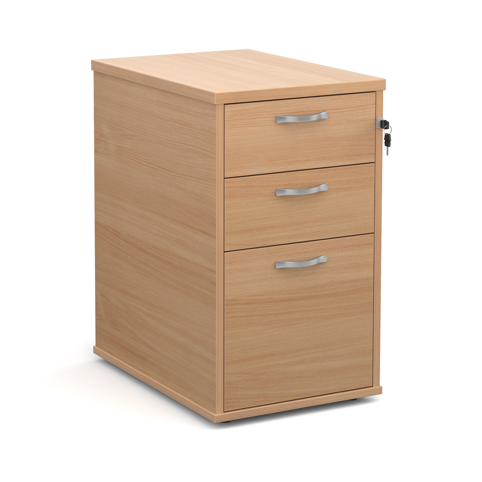 Desk High 3 Drawer Pedestal with Silver Handles 600mm Deep