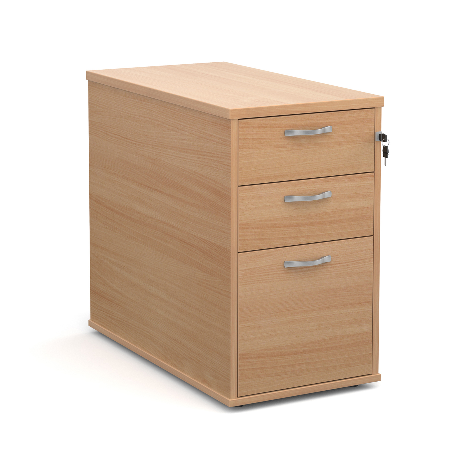 Desk High 3 Drawer Pedestal with Silver Handles 800mm Deep